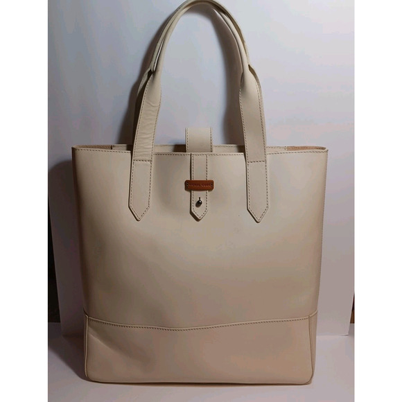Moral Code Blake Tote Ivory Eco Friendly Leather MSRP $179 EUC - Picture 1 of 13